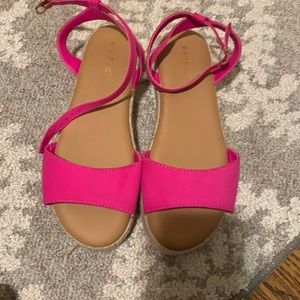 Pink Bamboo wedge sandals